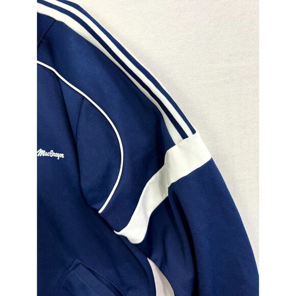 Vintage MacGregor Track Jacket Mens L Blue White Striped Long Sleeve Full Zip - Picture 6 of 10